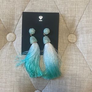 Mint color Baublebar drop earrings